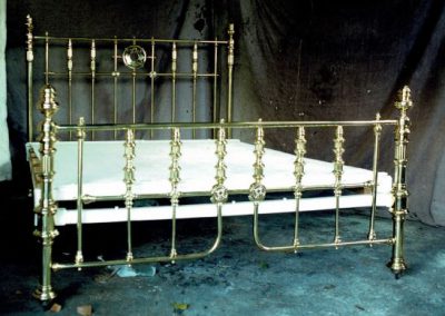 All Brass King Size, Lower Four Poster with handmade fluted spindles